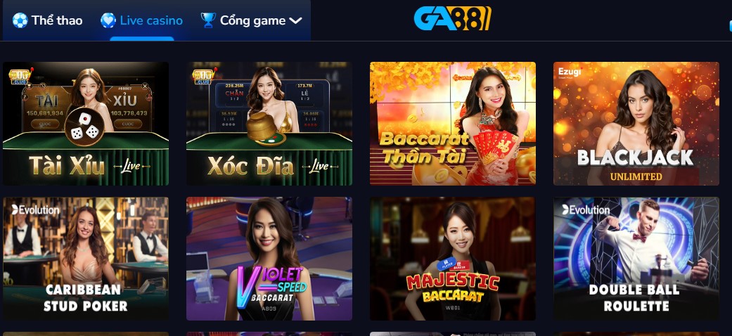 Live casino RIK88 noi hội tụ cao thủ